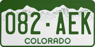 CO license plate 082AEK