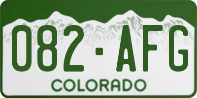 CO license plate 082AFG