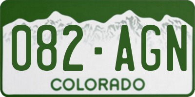 CO license plate 082AGN