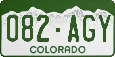 CO license plate 082AGY