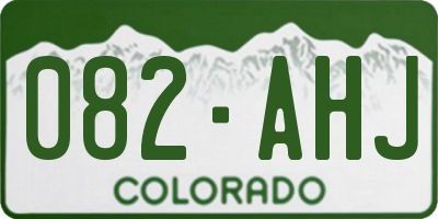 CO license plate 082AHJ