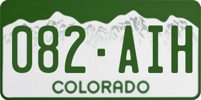 CO license plate 082AIH
