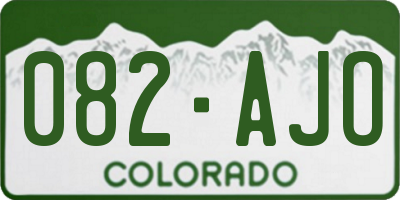 CO license plate 082AJO