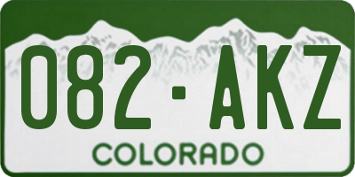 CO license plate 082AKZ