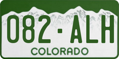 CO license plate 082ALH