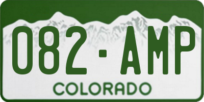 CO license plate 082AMP