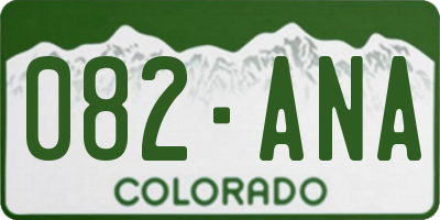 CO license plate 082ANA