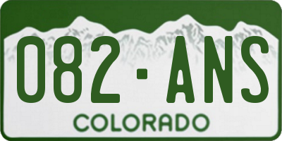 CO license plate 082ANS