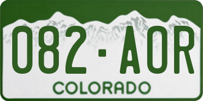 CO license plate 082AOR