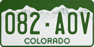 CO license plate 082AOV