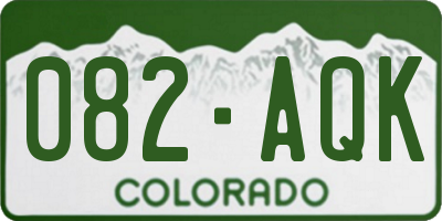 CO license plate 082AQK