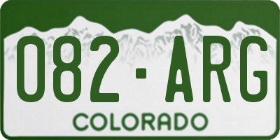 CO license plate 082ARG