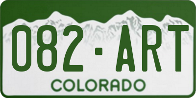 CO license plate 082ART