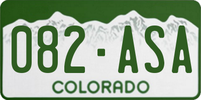 CO license plate 082ASA