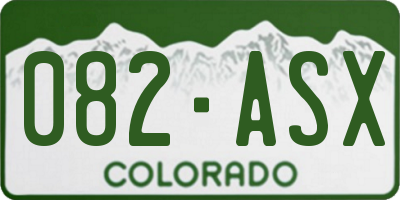 CO license plate 082ASX