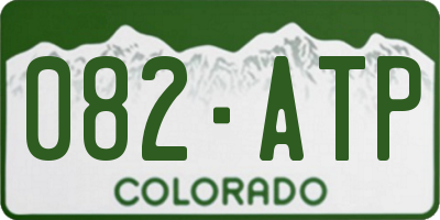 CO license plate 082ATP
