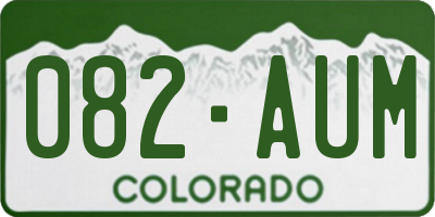 CO license plate 082AUM