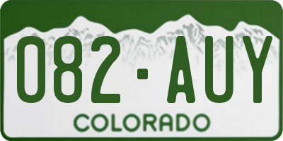 CO license plate 082AUY