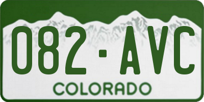 CO license plate 082AVC