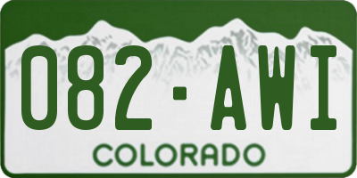 CO license plate 082AWI