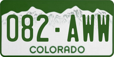 CO license plate 082AWW