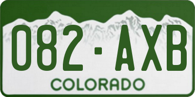CO license plate 082AXB