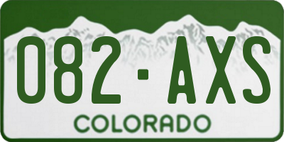 CO license plate 082AXS