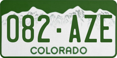 CO license plate 082AZE