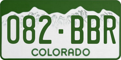 CO license plate 082BBR