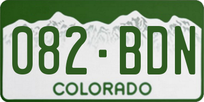 CO license plate 082BDN