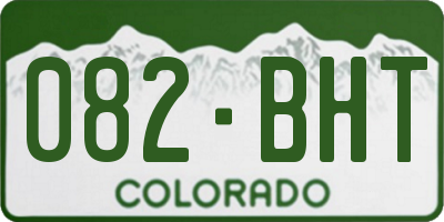 CO license plate 082BHT