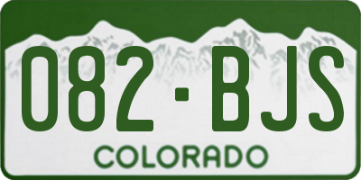 CO license plate 082BJS