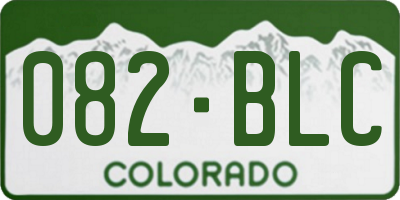 CO license plate 082BLC