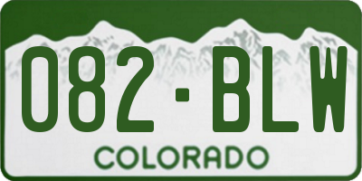 CO license plate 082BLW
