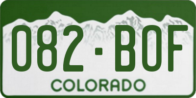CO license plate 082BOF