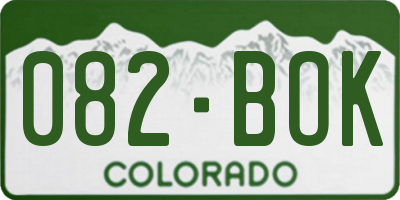 CO license plate 082BOK