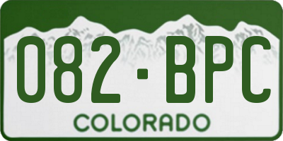 CO license plate 082BPC