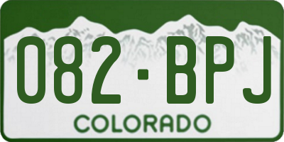CO license plate 082BPJ