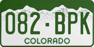 CO license plate 082BPK