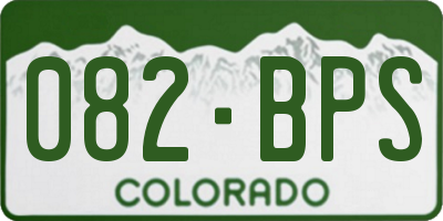 CO license plate 082BPS
