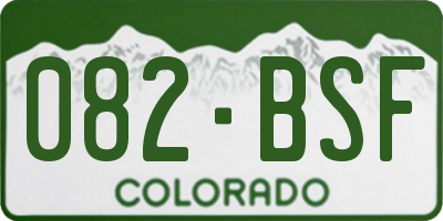 CO license plate 082BSF