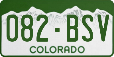 CO license plate 082BSV