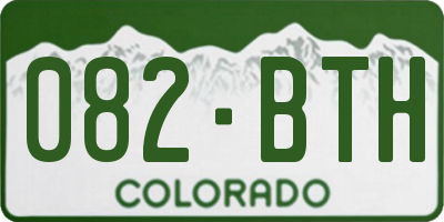 CO license plate 082BTH