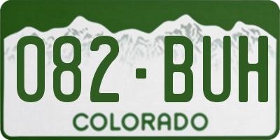 CO license plate 082BUH