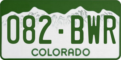 CO license plate 082BWR