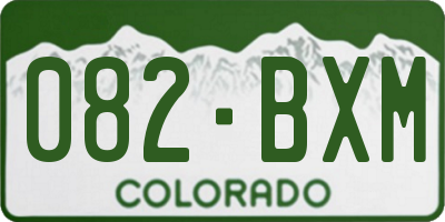 CO license plate 082BXM