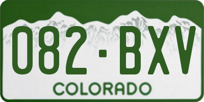 CO license plate 082BXV