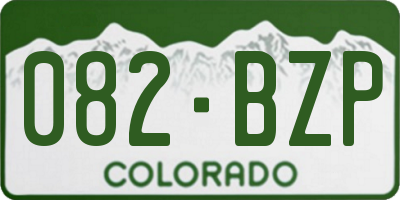CO license plate 082BZP