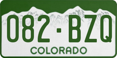 CO license plate 082BZQ