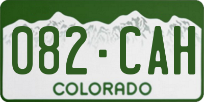 CO license plate 082CAH